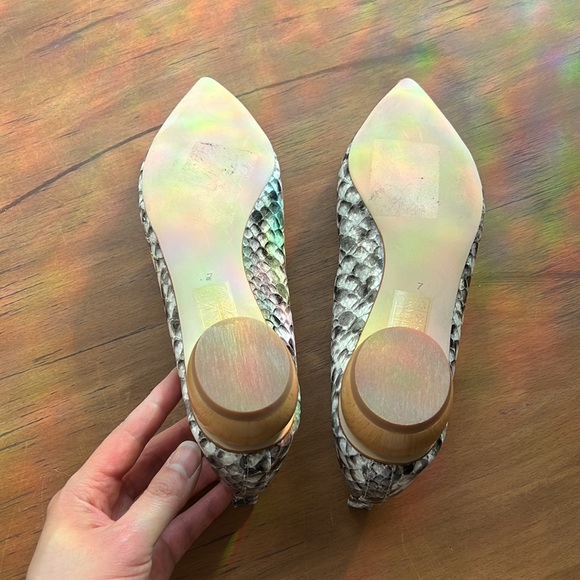 COPY - Jeffrey Campbell snakeskin leather pointed toe wood heel, size 7, nwot - Picture 7 of 7